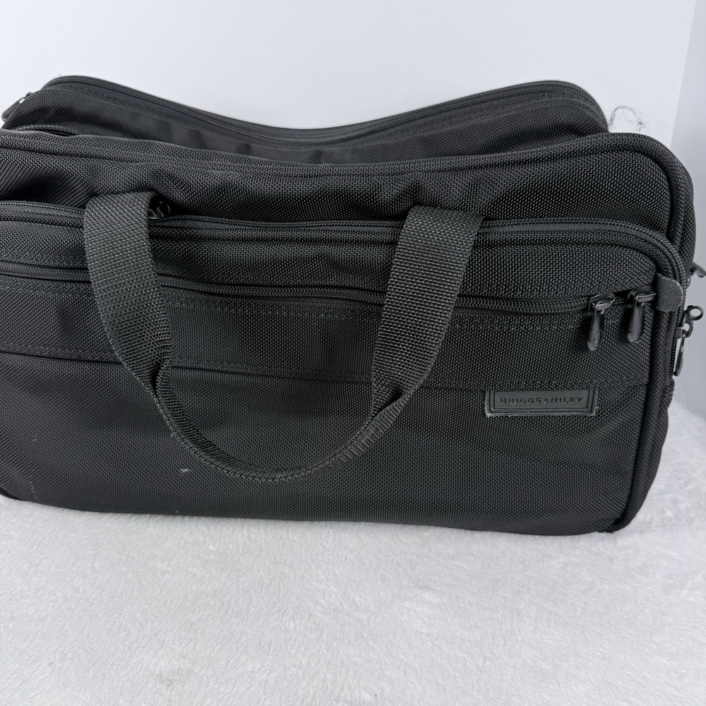 Briggs & Riley Black Ballistic Nylon Laptop Briefcase Business Travel Bag
